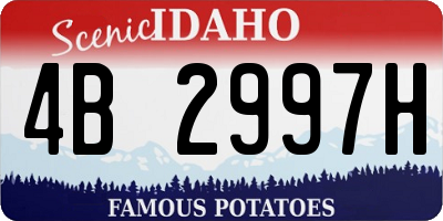 ID license plate 4B2997H