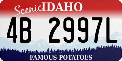 ID license plate 4B2997L