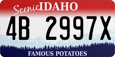 ID license plate 4B2997X