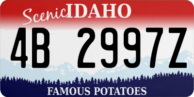 ID license plate 4B2997Z