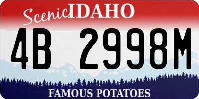 ID license plate 4B2998M