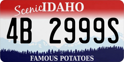 ID license plate 4B2999S