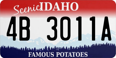 ID license plate 4B3011A
