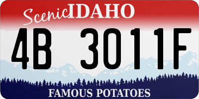 ID license plate 4B3011F