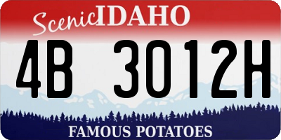 ID license plate 4B3012H