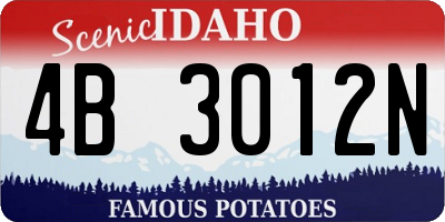 ID license plate 4B3012N