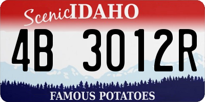 ID license plate 4B3012R