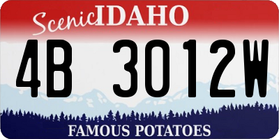 ID license plate 4B3012W
