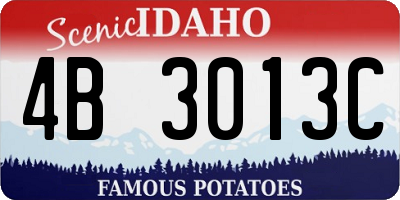 ID license plate 4B3013C