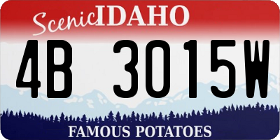 ID license plate 4B3015W
