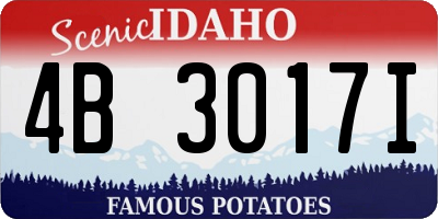 ID license plate 4B3017I