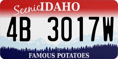 ID license plate 4B3017W