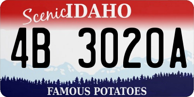 ID license plate 4B3020A