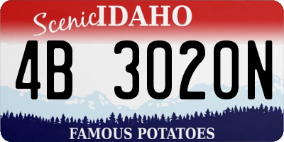 ID license plate 4B3020N