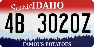 ID license plate 4B3020Z
