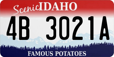 ID license plate 4B3021A