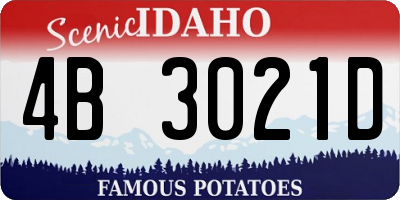 ID license plate 4B3021D