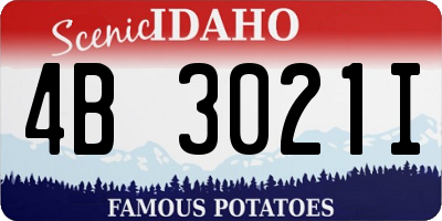 ID license plate 4B3021I