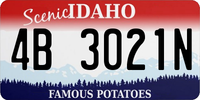 ID license plate 4B3021N