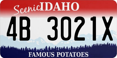 ID license plate 4B3021X