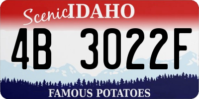 ID license plate 4B3022F