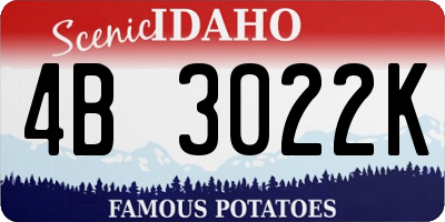 ID license plate 4B3022K