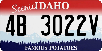 ID license plate 4B3022V