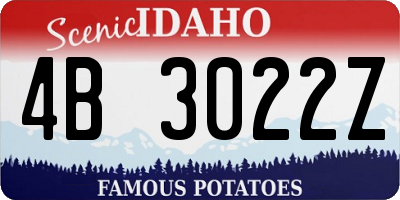 ID license plate 4B3022Z