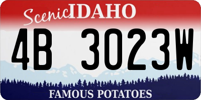 ID license plate 4B3023W