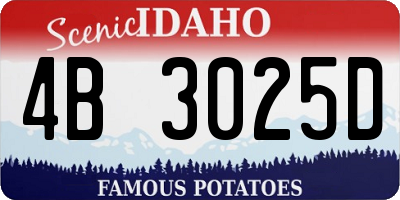 ID license plate 4B3025D