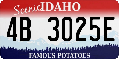 ID license plate 4B3025E