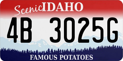 ID license plate 4B3025G