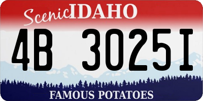 ID license plate 4B3025I