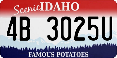 ID license plate 4B3025U