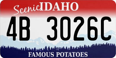 ID license plate 4B3026C
