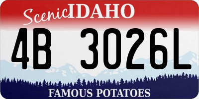 ID license plate 4B3026L