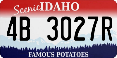 ID license plate 4B3027R