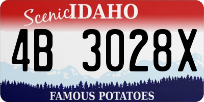 ID license plate 4B3028X