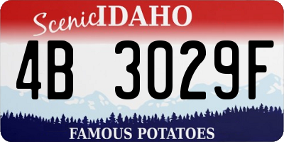 ID license plate 4B3029F