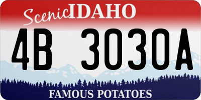 ID license plate 4B3030A