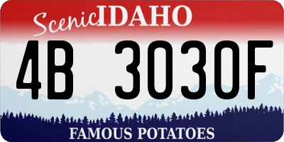 ID license plate 4B3030F