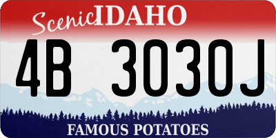 ID license plate 4B3030J