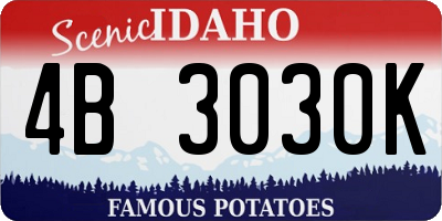 ID license plate 4B3030K