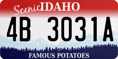 ID license plate 4B3031A