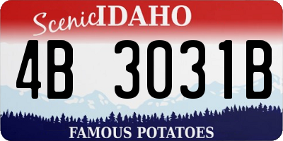ID license plate 4B3031B