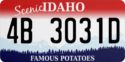 ID license plate 4B3031D