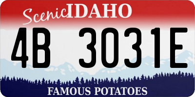 ID license plate 4B3031E