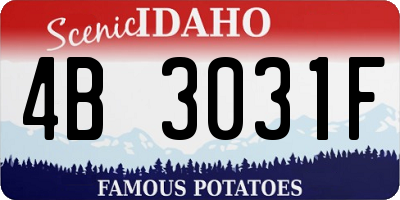 ID license plate 4B3031F