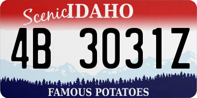 ID license plate 4B3031Z