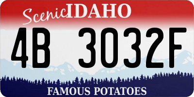 ID license plate 4B3032F